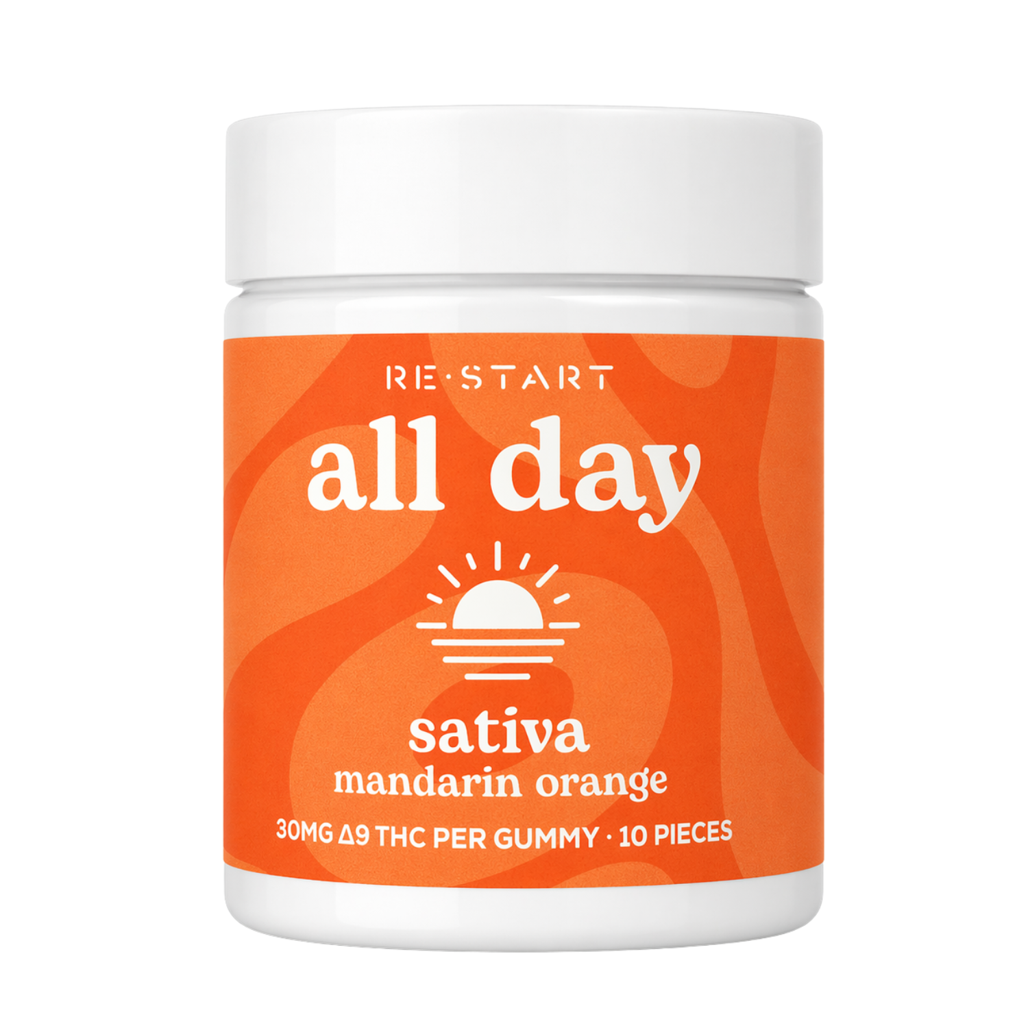 Delta 9 THC 30MG All Day Sativa Gummies - Mandarin Orange / 10-count